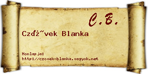 Czövek Blanka névjegykártya